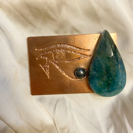 Touchstone: Emerald & Hematite (Eye of Horus)